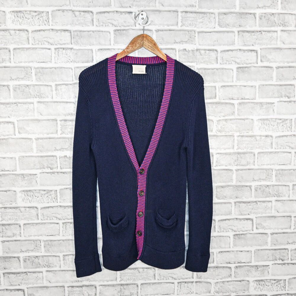 BAND OF OUTSIDERS Navy Blue knit Cardigan Sweater fits Small